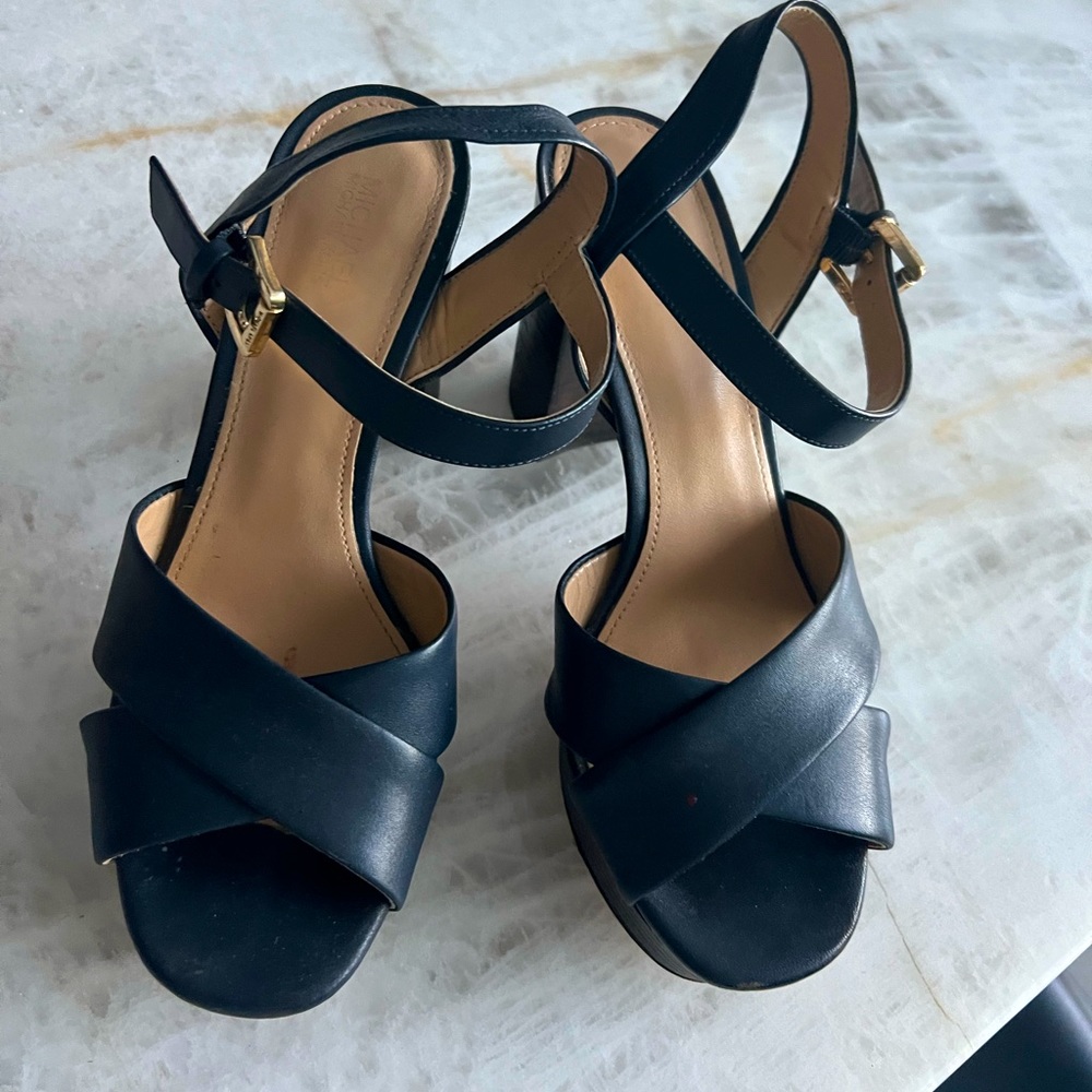Blue platform shoes